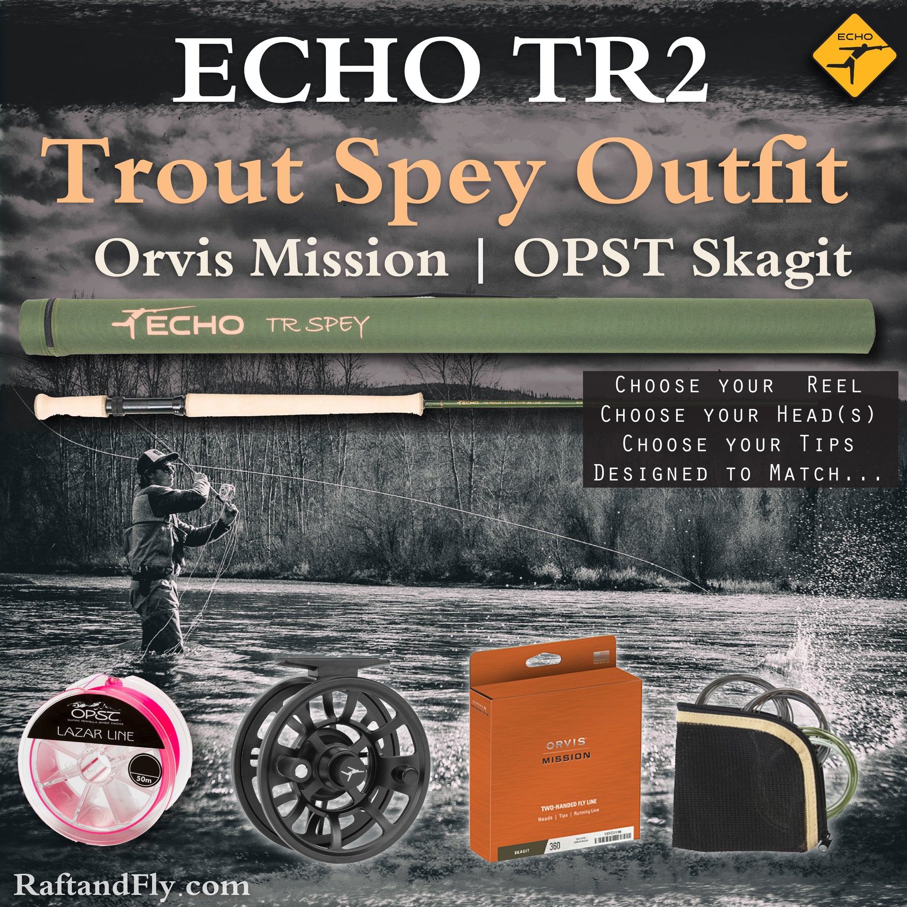 Echo TR2 3wt 11'0 Trout Spey Outfit  Skagit Scandi or Both – Raft & Fly  Shop