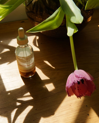 Heilbron Herbs Digestive Bitters with tulips