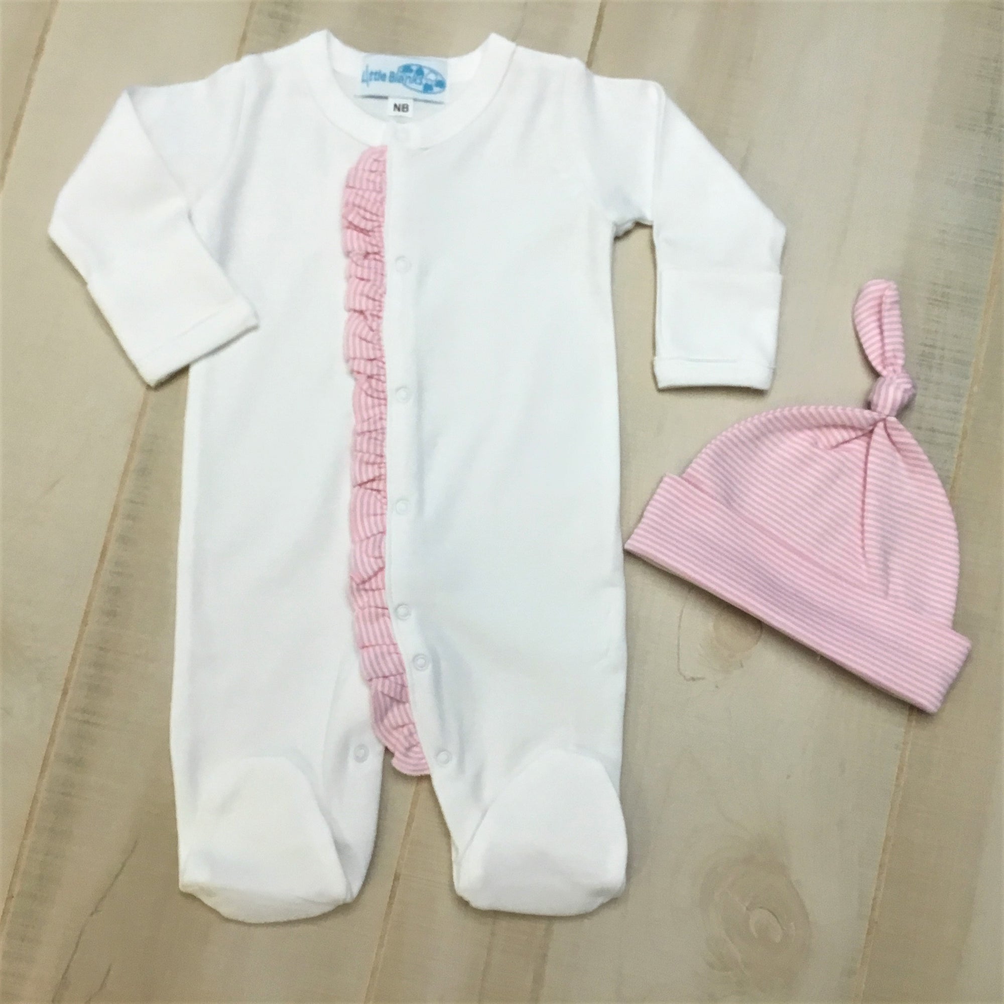 Girls Infant Footie Sleepers with Ruffle, Baby Clothes | little blanks ...