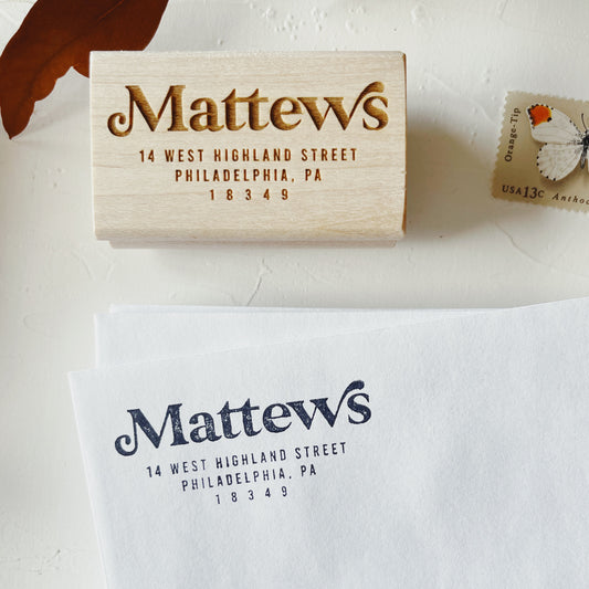 Return Address Stamp – Print Smitten Paper Co