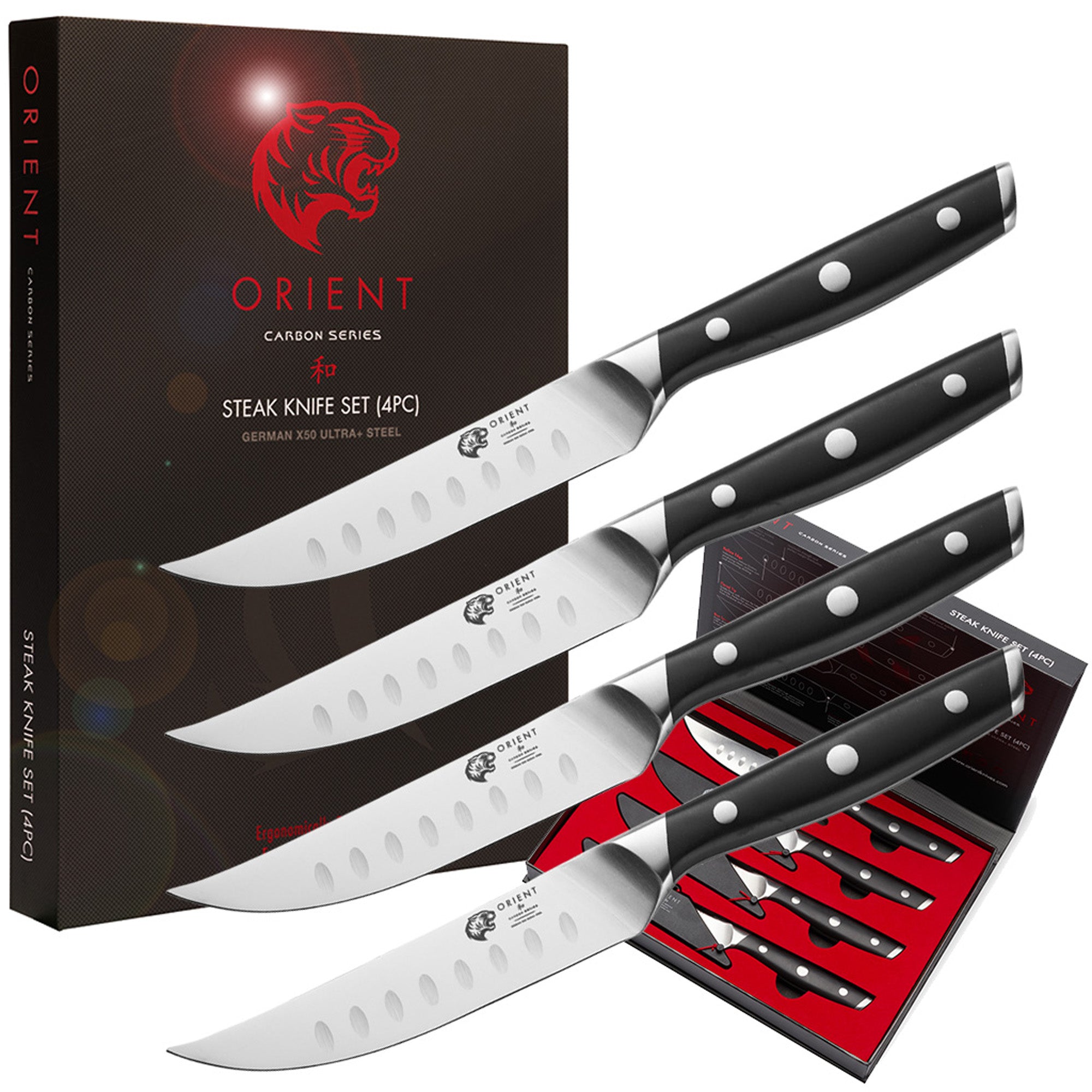 Cangshan S1 Series 1020366 German Steel Forged 4-Piece Steak Knife Set, 5-Inch Blade