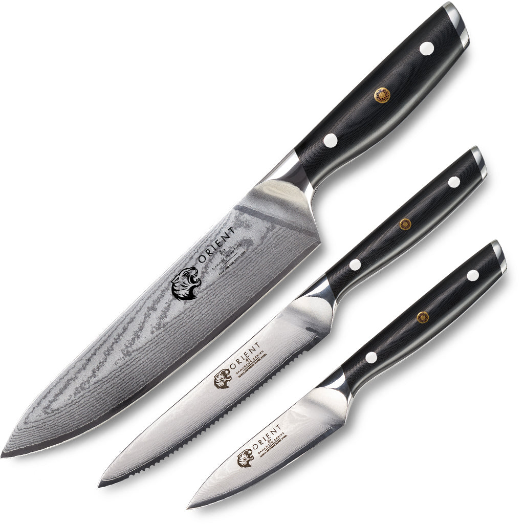 The Starter Set - Damascus Series - Chef, Utility & Paring ...