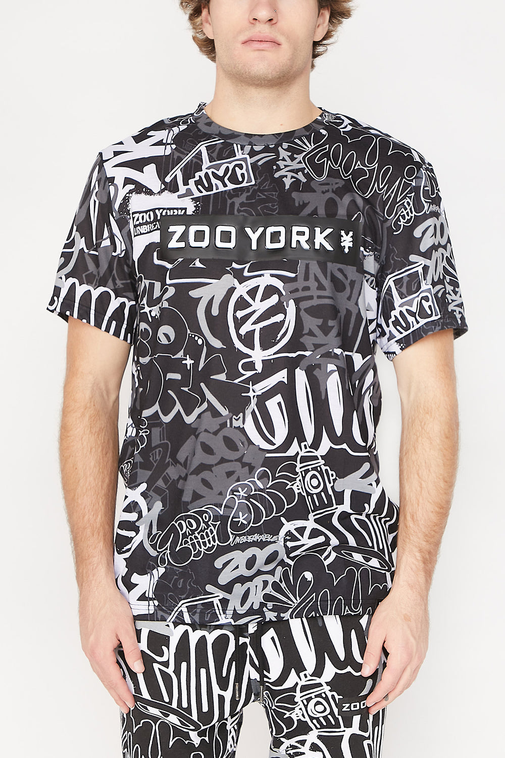 Zoo York Mens Graffiti All Over Print T-Shirt Black