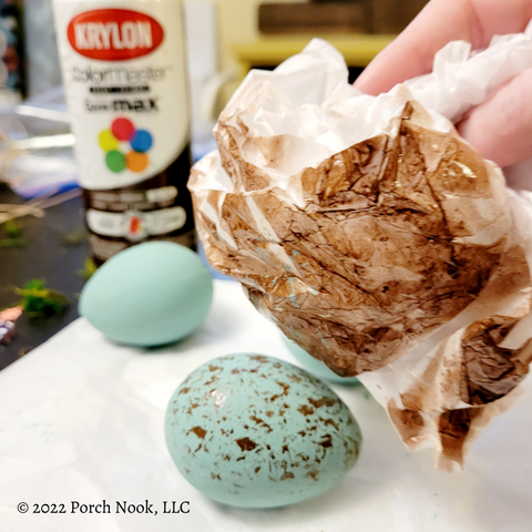 Porch Nook | How To Make a Magpie Nest, create speckled eggs