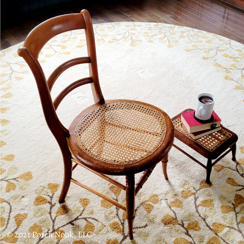 Antique Rocker with an Upholstery Webbing Seat