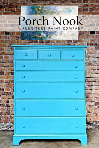 Tall Boy Dresser painted with Porch Nook "Kiddie Pool"