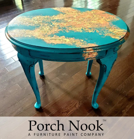 Side table painted with Porch Nook "The Real Teal"