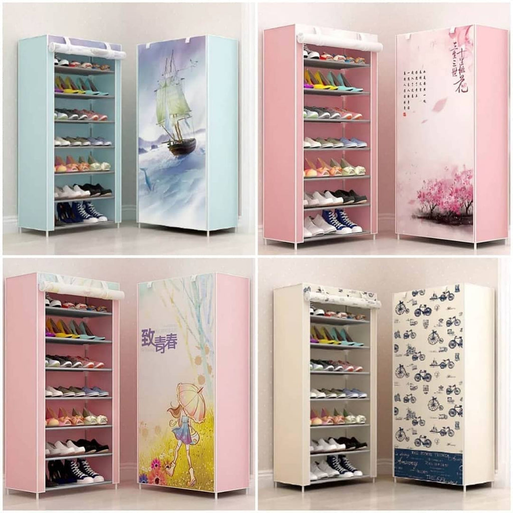 New Shoe Cabinet 8 Layer 7 Grid 3d Drawing Non Woven Fabrics Large Sho Shopnhob Home Decor Store In Pakistan