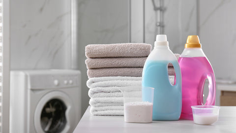 using detergent in bath towels