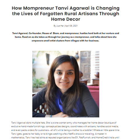 How Mompreneur Tanvi Agarwal is Changing the Lives of Forgotten Rural Artisans Through Home Decor