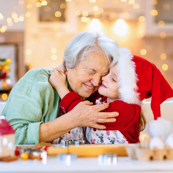 generations hug during the holidays