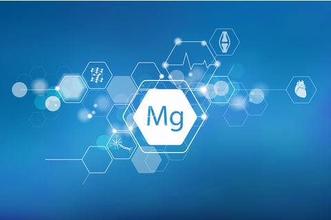 Magnesium symbol on blue background