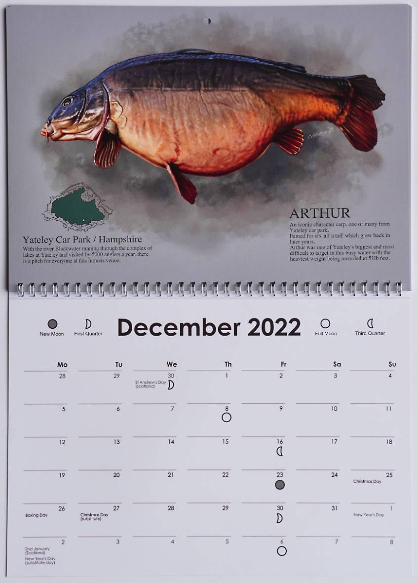 Carp Art Calendar 2022 - Yateley Angling Centre