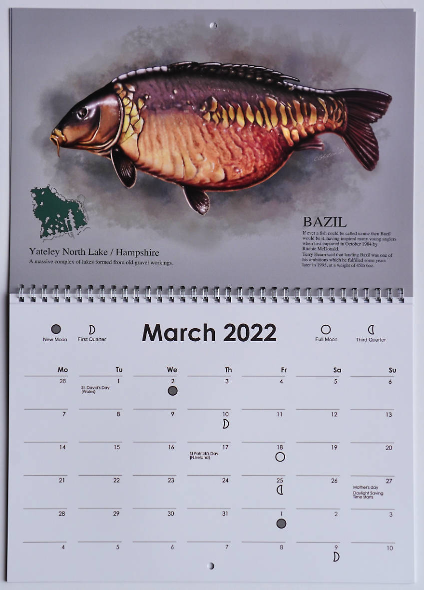 Carp Art Calendar 2022 - Yateley Angling Centre