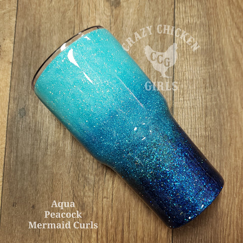 Ombre 3 Color Glitter Tumbler Crazy Chicken Girls