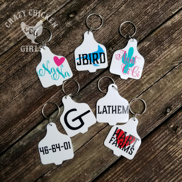 Custom Printed Ear Tag Keychains 2024