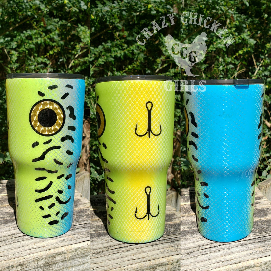 Download Fishing Lure Tumbler Hand Painted - Crazy Chicken Girls