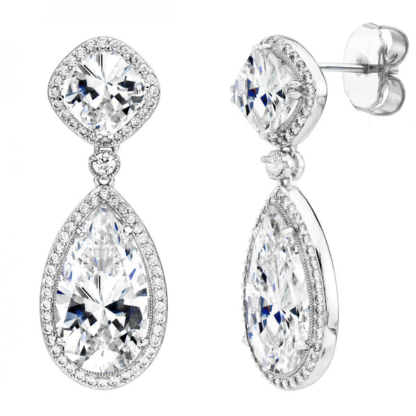 Silver Palace Large Cubic Zirconia Teardrop Earrings – Bling by Wilkening