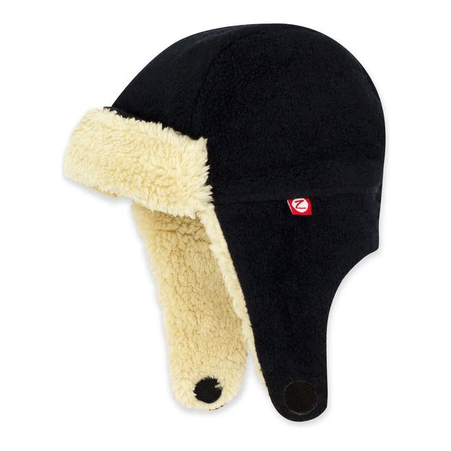 Image of Zutano Furry Fleece Trapper Hat- Black