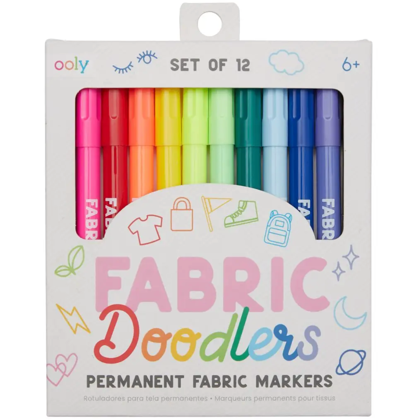 Image of Ooly Fabric Doodlers Markers- Set of 12