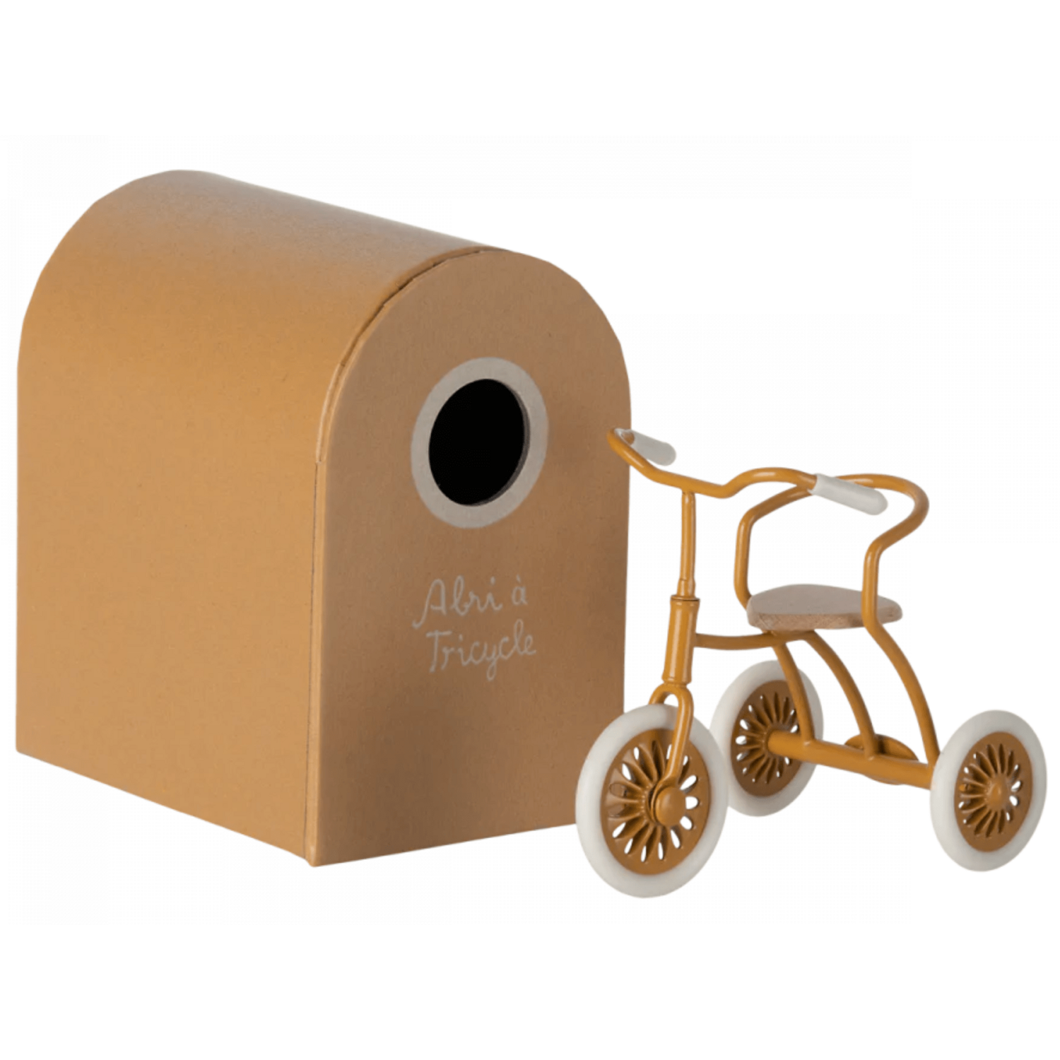 Image of Maileg Abri A Tricycle, Mouse- Ocher