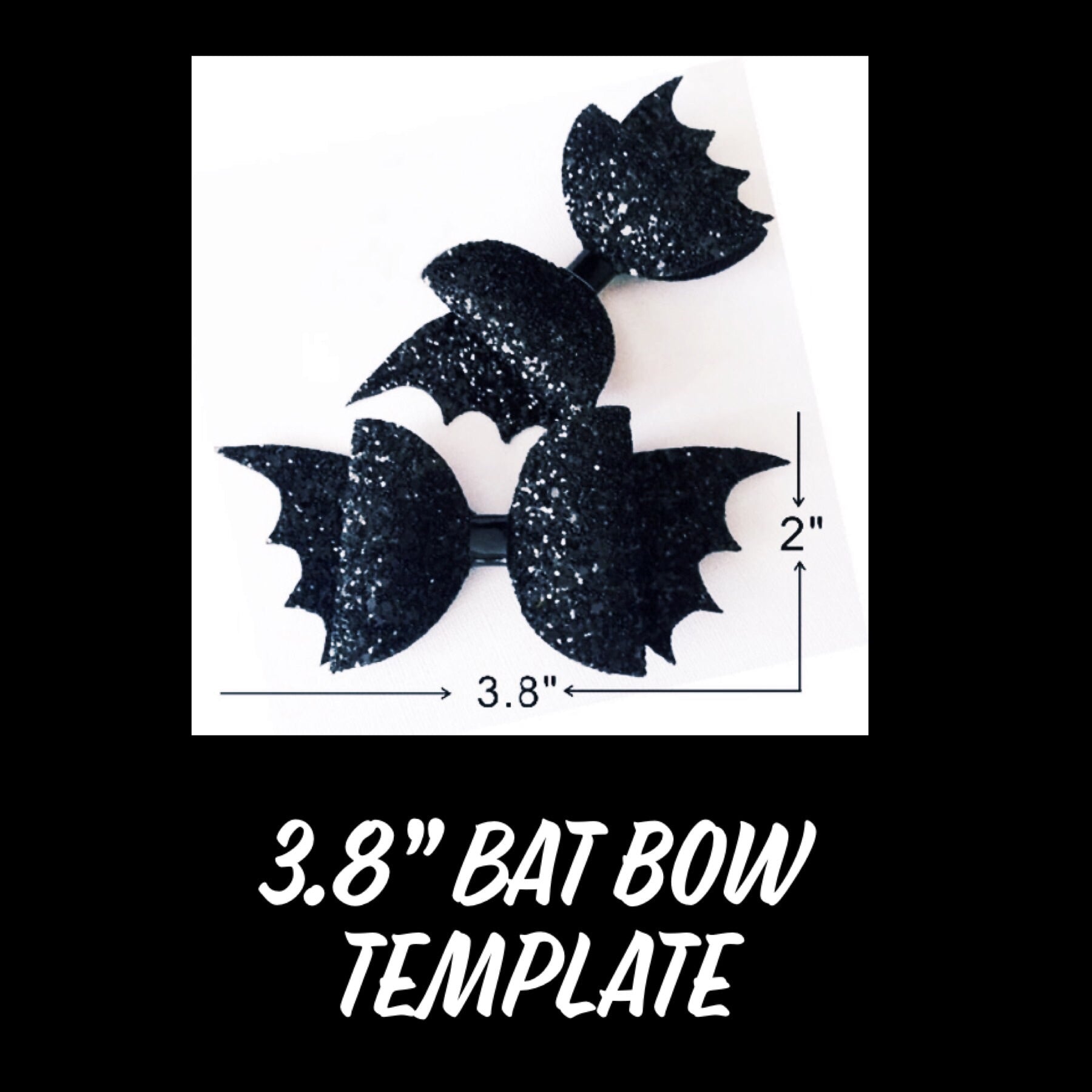 Bat bow Template 3.8” Rainbow craft supplies