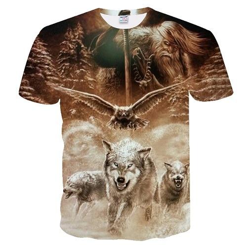 T Shirt Aigle Loup Wolf Dream