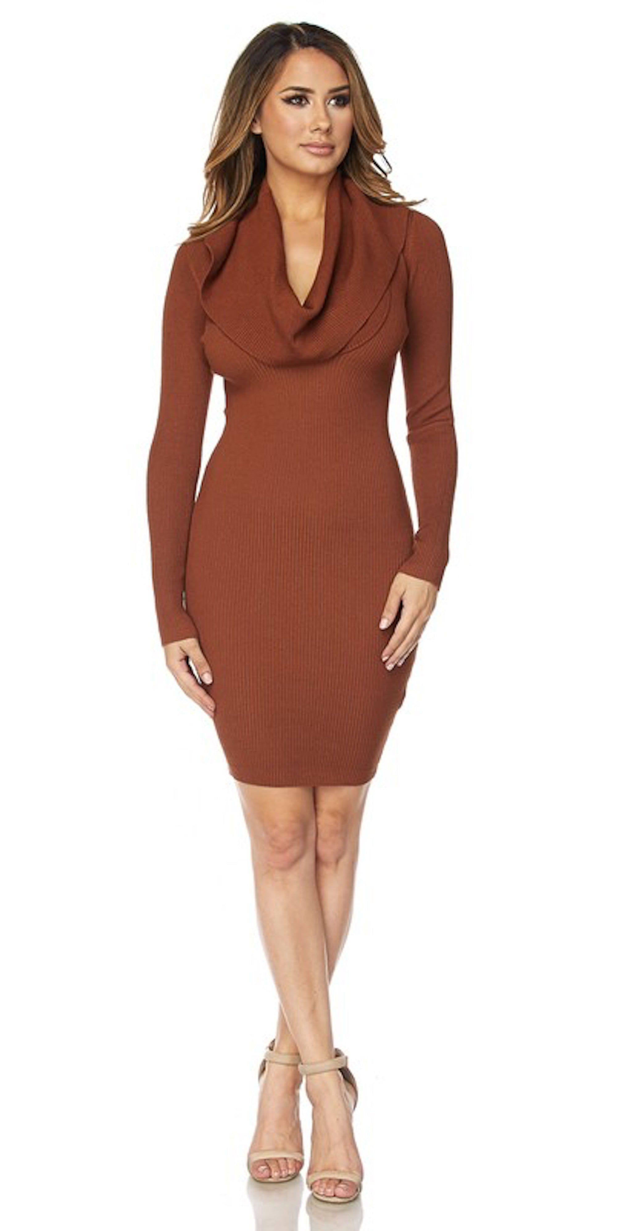 cowl neck dress long sleeve