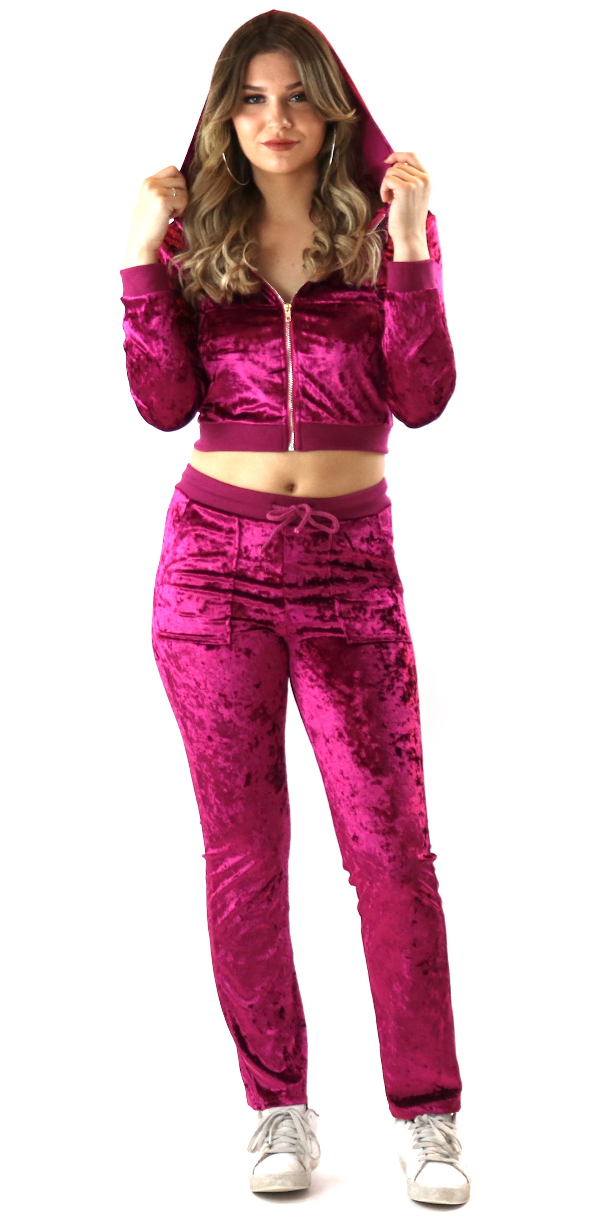 pink velour jumpsuit