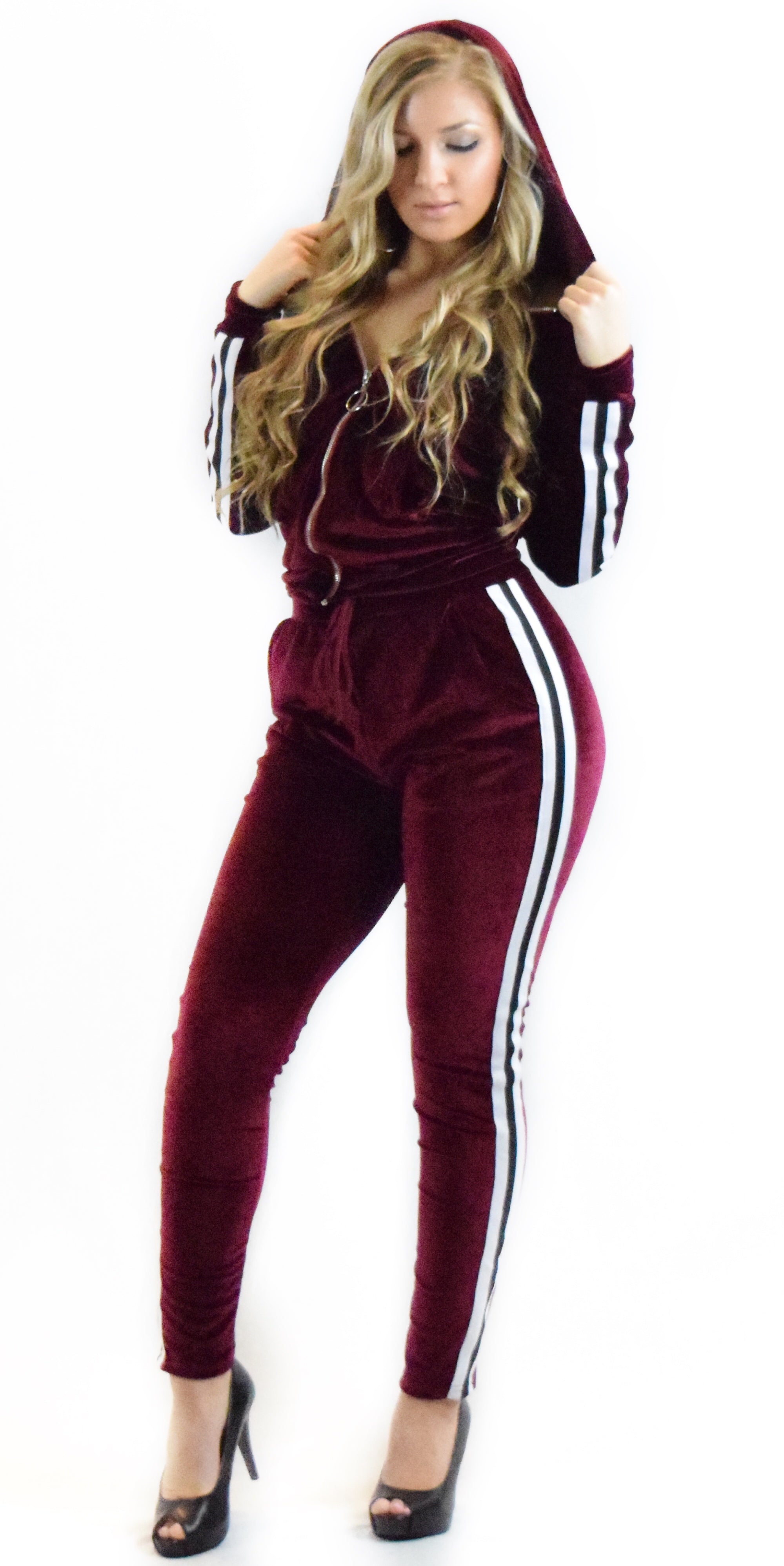 matching velvet tracksuit