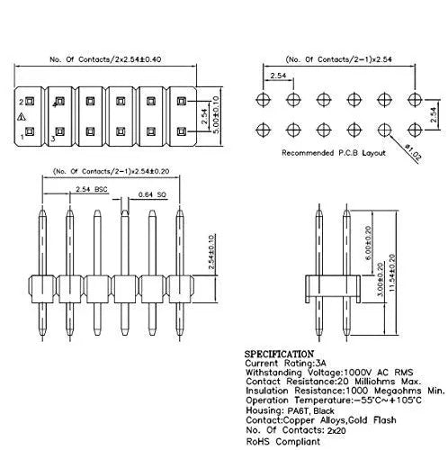 Colour Coded GPIO Headers for Raspberry Pi Zero - 10 Pack from PMD Way with free delivery