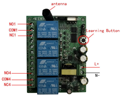 Ulta Long Range Four Channel Wireless Remote Relay Boards - 220V from PMD Way with free delivery worldwide