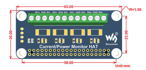 Four Channel Power Monitor pHAT for Raspberry Pi from PMD Way with free delivery worldwide