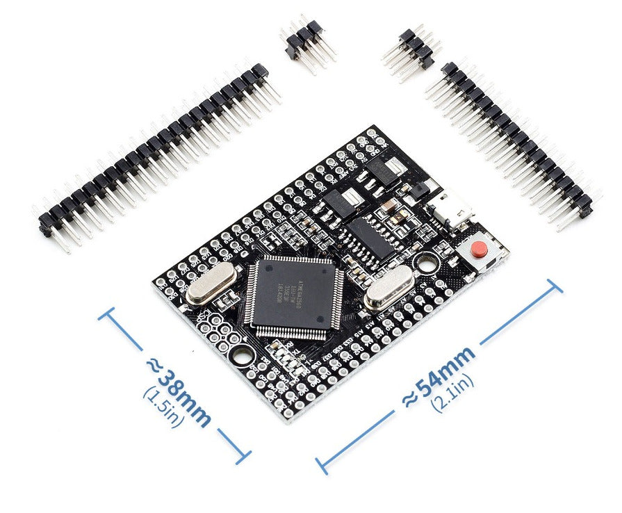 Build compact Arduino-mega compatible projects using the Arduino Pro ATmega2560-16AU Development Board with micro USB from PMD Way with free delivery worldwide