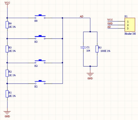 Four Button Boards with Analog Output in packs of five from PMD Way with free delivery worldwide