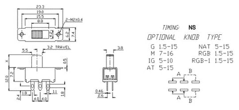 Micro DPDT Slide Switches - 10 Pack from PMD Way with free delivery worldwide