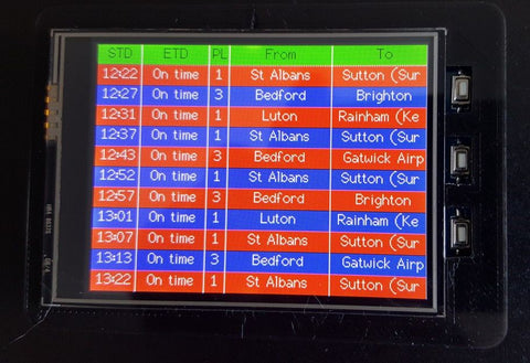British Rail timetable display device with ESP8266
