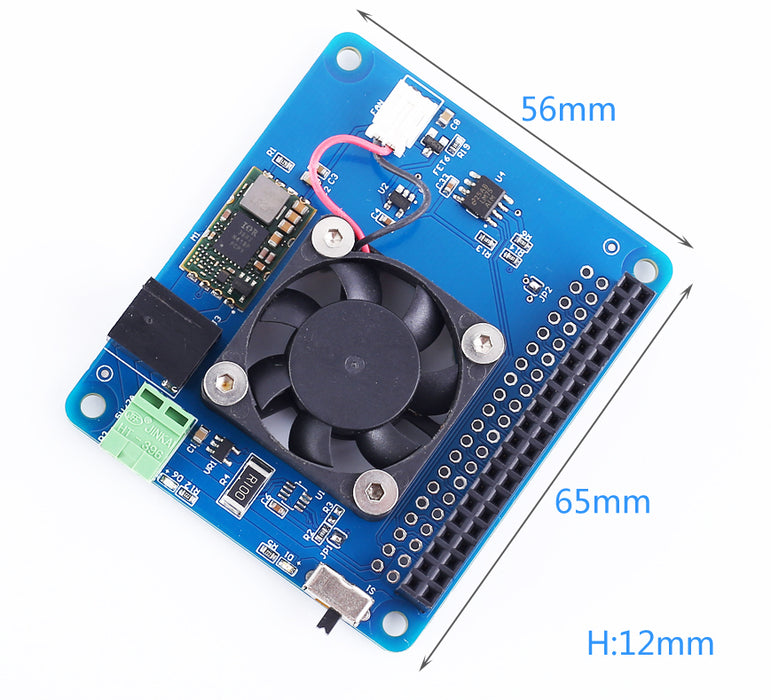 12VDC Power and Cooling HAT for Raspberry Pi from PMD Way with free delivery worldwide