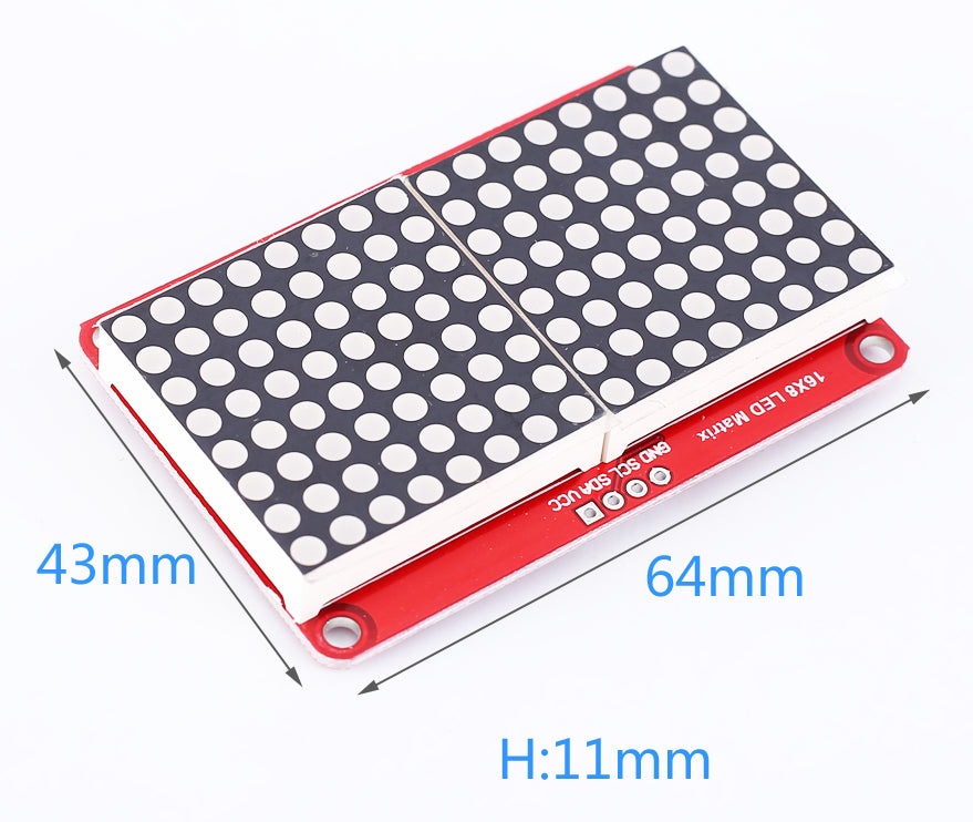 HT16K33 16x8 Red LED Matrix Module for Arduino and Raspberry Pi and more from PMD Way with free delivery worldwide