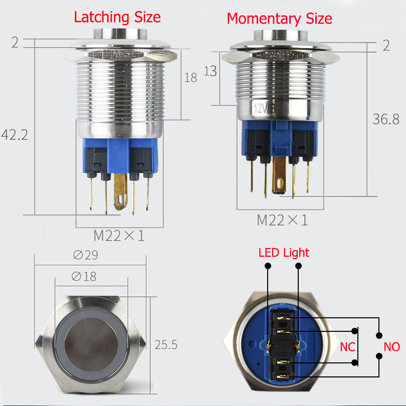 22mm Illuminated Metal Push Buttons - High from PMD Way with free delivery worldwide