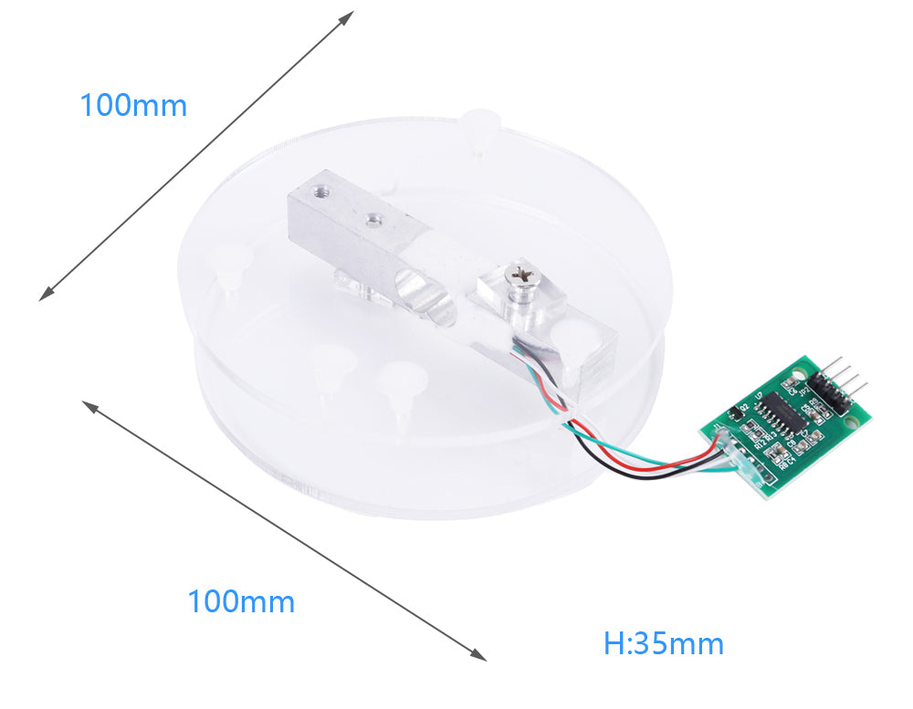 5kg Load Cell and HX711 Load Cell Amplifier with Scales Platform from PMD Way with free delivery worldwide