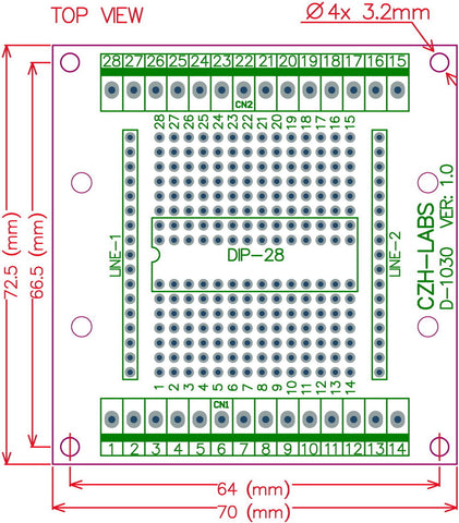 Useful DIP-28 IC Terminal Block Board from PMD Way with free delivery worldwide