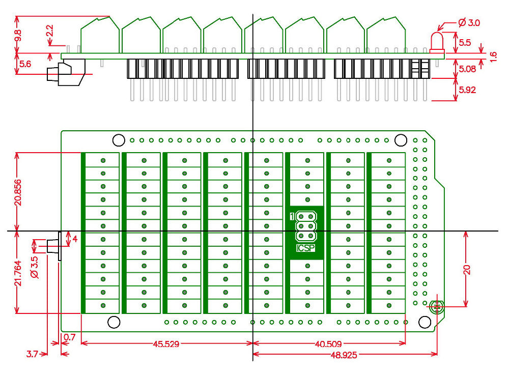 Terminal Block Breakout Shield for Arduino Mega from PMD Way with free delivery worldwide