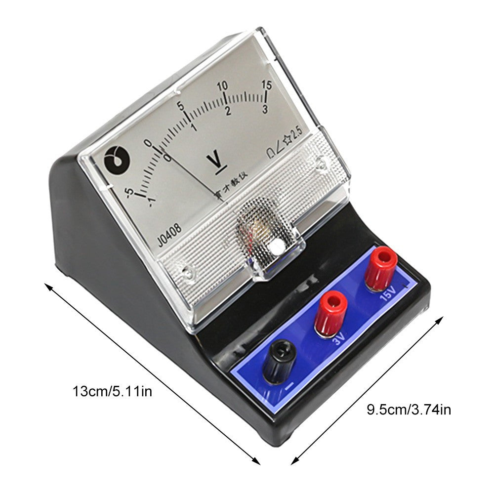 Analog DC Voltmeter, 0-3 / 0-15V DC