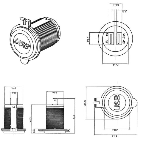 IP68 Waterproof Dual USB Sockets from PMD Way with free delivery worldwide