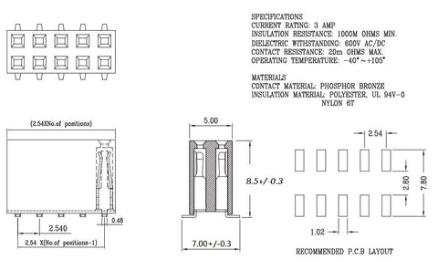 Double Row SMD SMT Female Headers - 100 Pack from PMD Way with free delivery worldwide