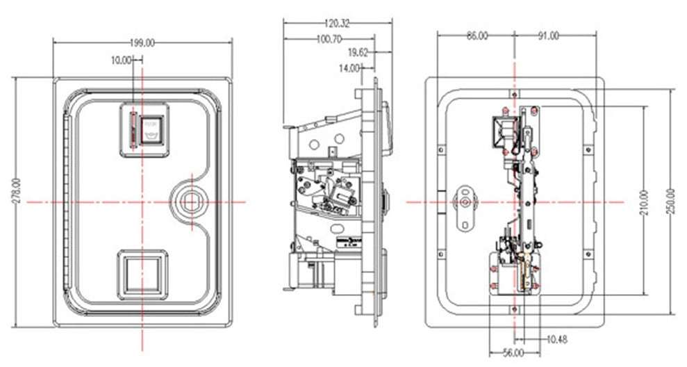 Heavy Duty Coin Acceptor with Iron Door for US quarters from PMD Way with free delivery worldwide