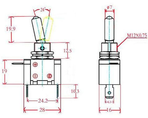 Illuminated 12V 20A Missile Switches from PMD Way with free delivery worldwide