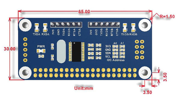 GPIO and UART Expansion pHAT for Raspberry Pi from PMD Way with free delivery worldwide