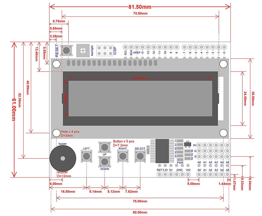 Lcd keypad shield 1602 схема